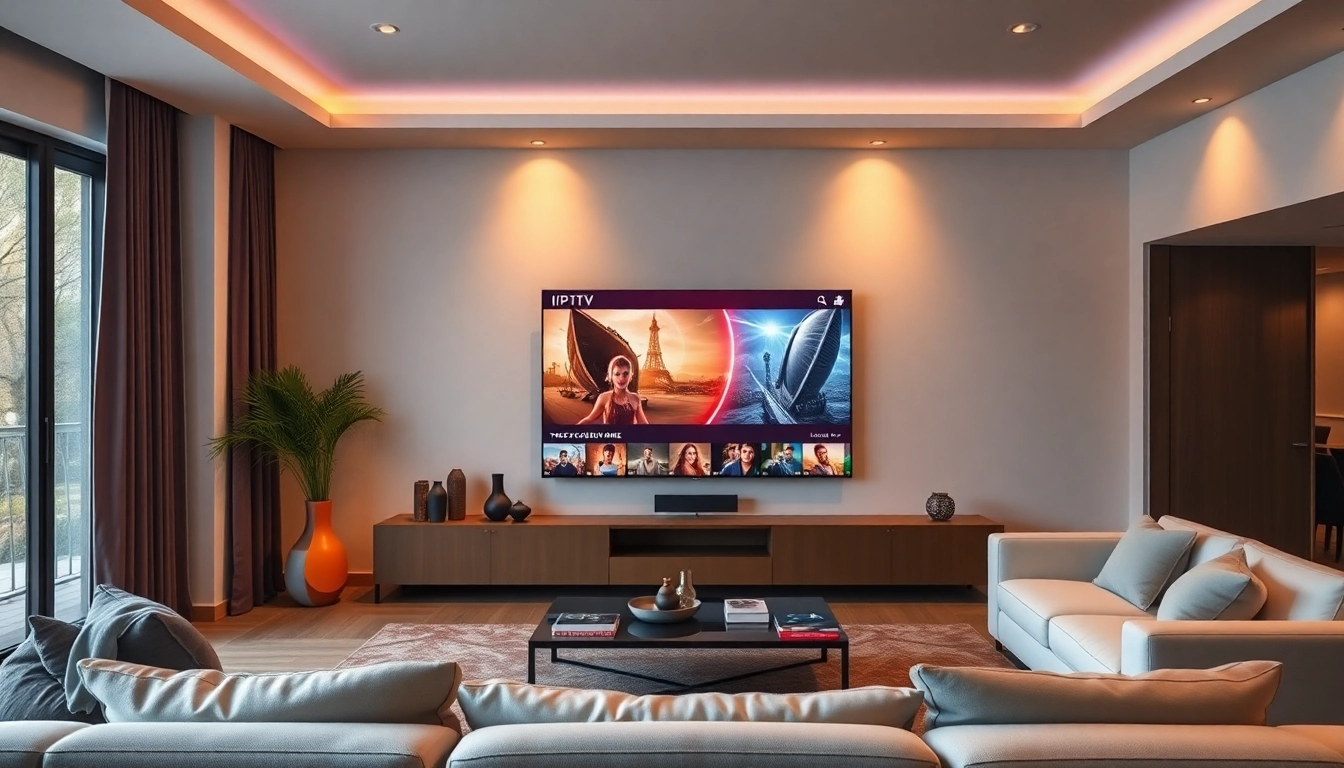 Engage with abonnement iptv while enjoying high-quality streaming in a modern living room setting.