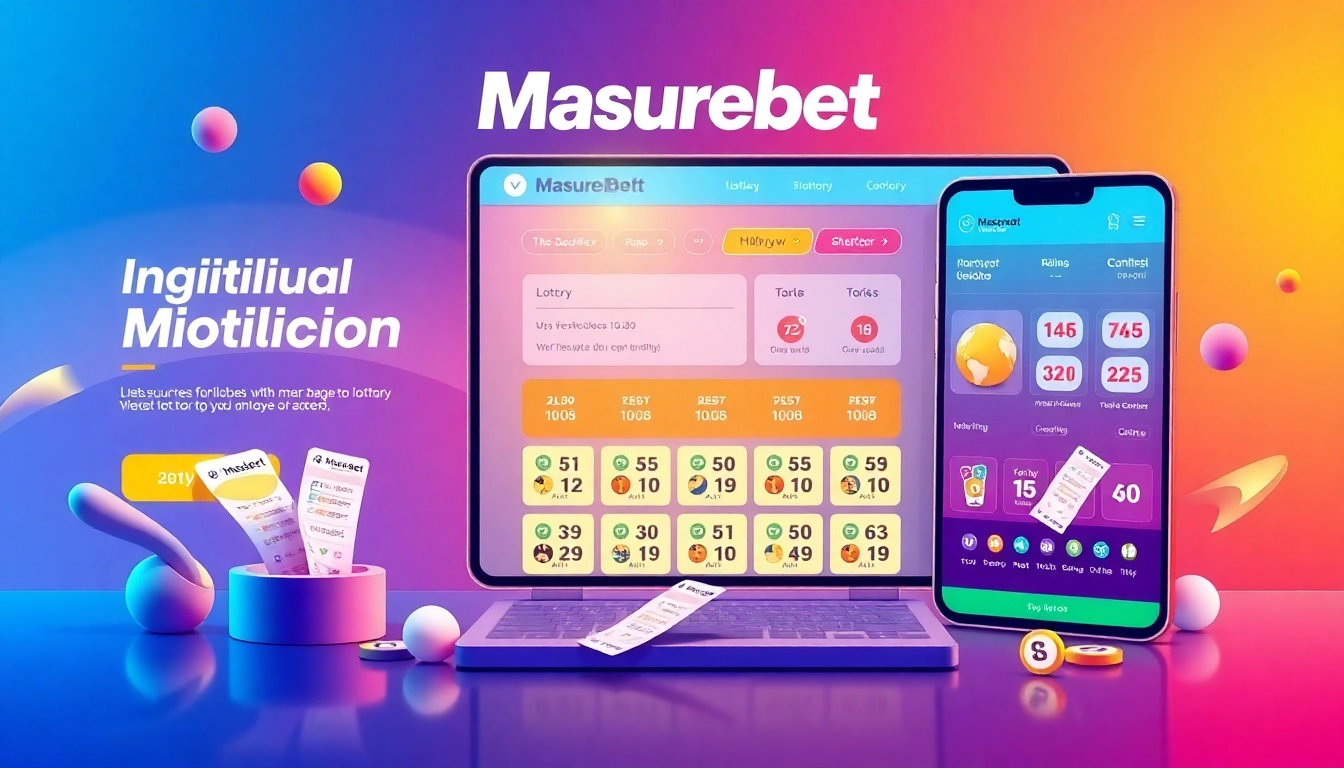 Experience Masurebet's modern lottery platform showcasing colorful tickets and user-friendly design.