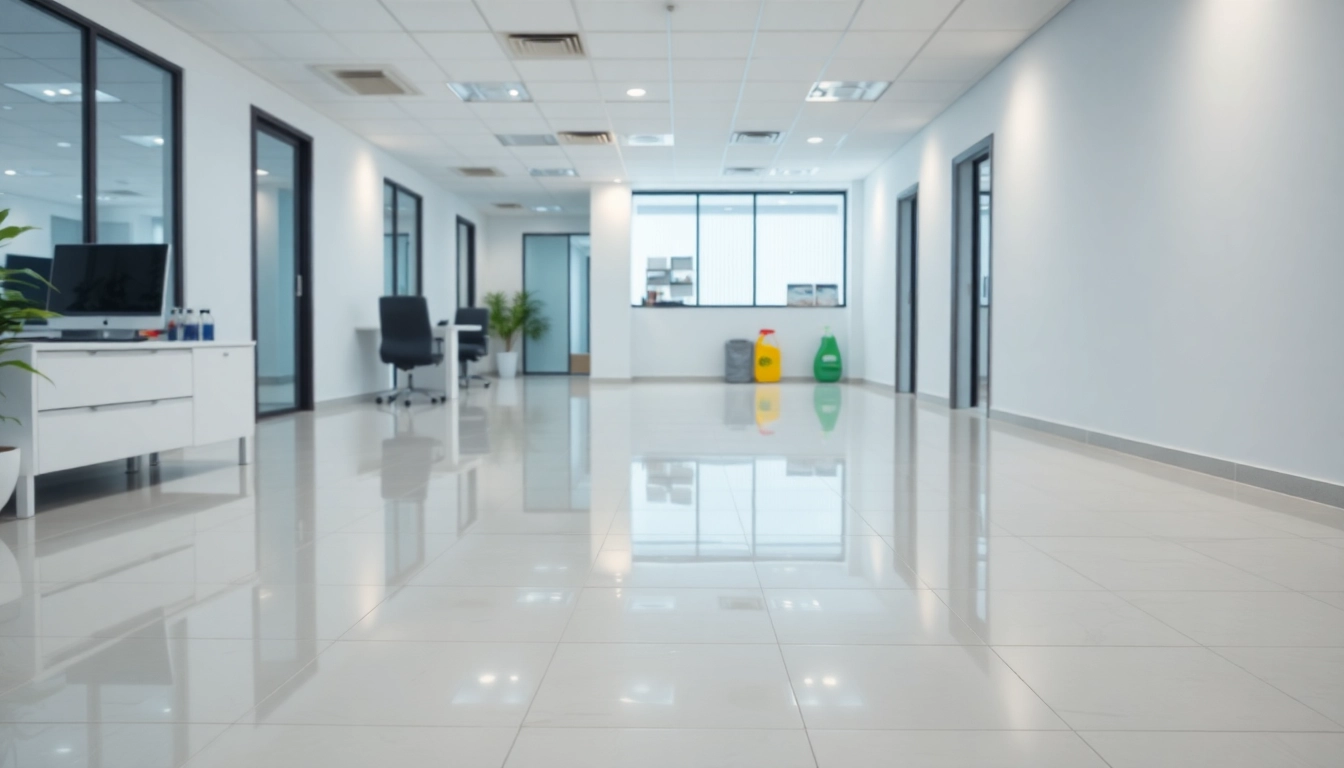 Professional team performing Jacksonville commercial cleaning in a sparkling office environment.