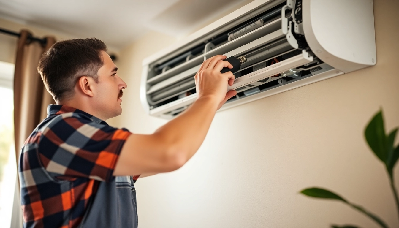 Professional technician performing air conditioning repair in Fort Worth, Texas, ensuring optimal home comfort.