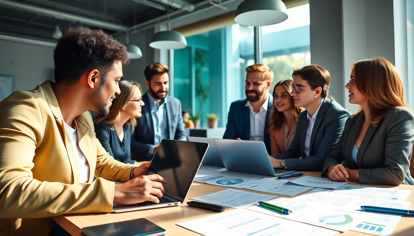 Enregistrer une société au Luxembourg avec des entrepreneurs discutant de documents d'immatriculation.