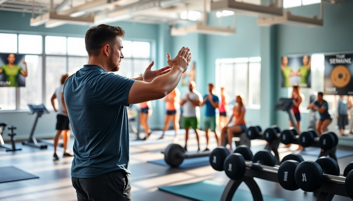 Engaging fitness coach leading a workout, attracting attention as a local Fitness Coach near me.