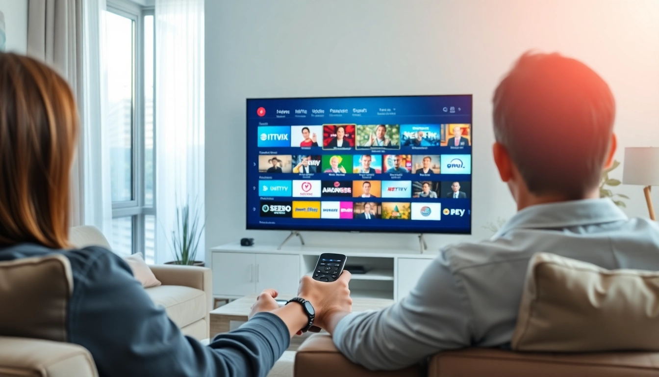 Engage with the IPTV demo account showcasing diverse live channels in a modern living room.