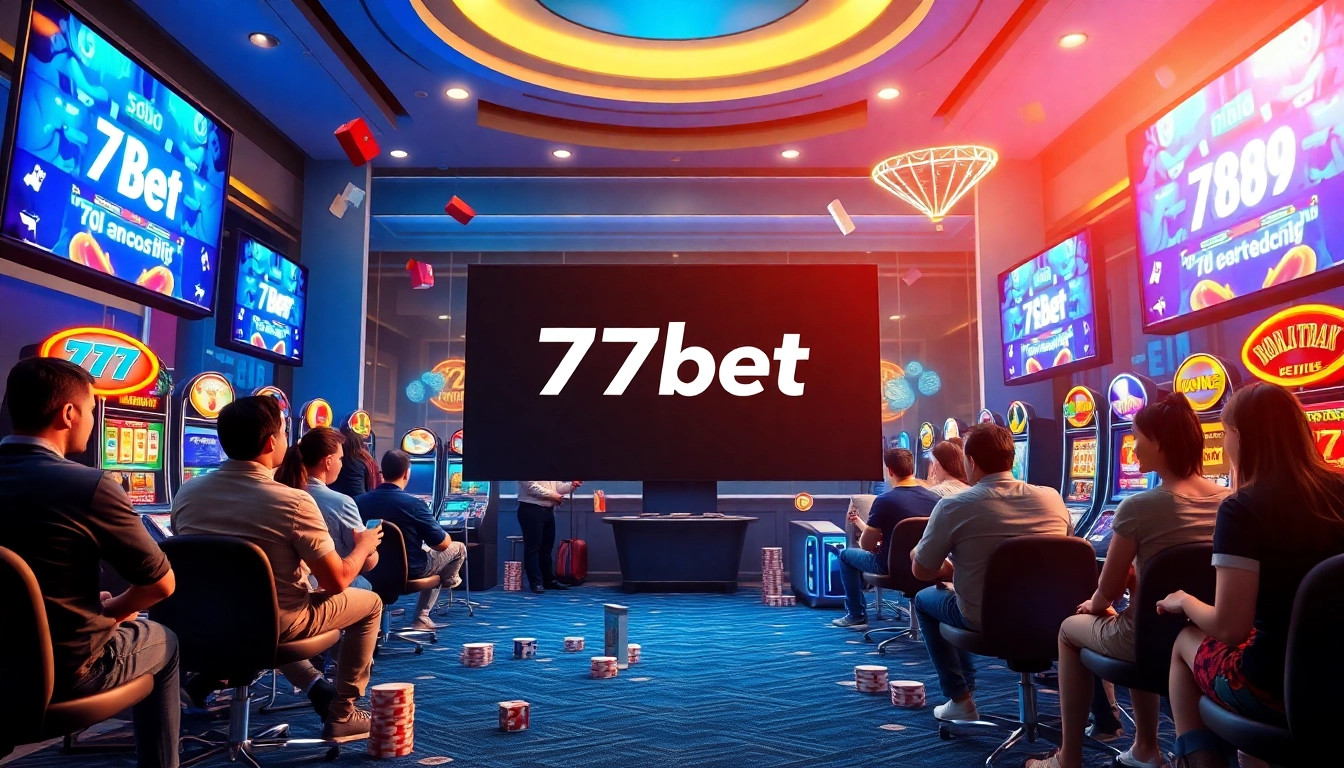Engage with 77bet's vibrant casino experience featuring dynamic games and excited players.