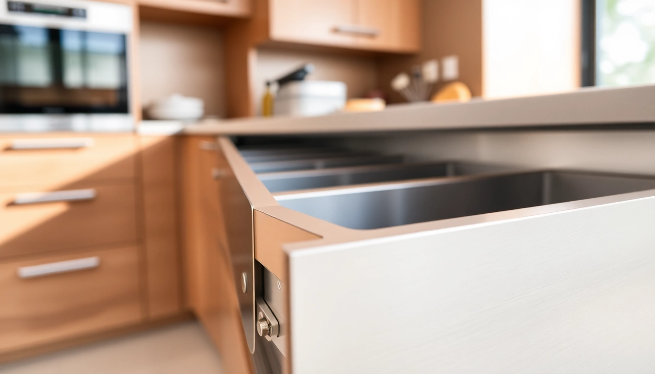 Explore a sleek metal drawer system showcasing smooth mechanisms and a modern aesthetic.
