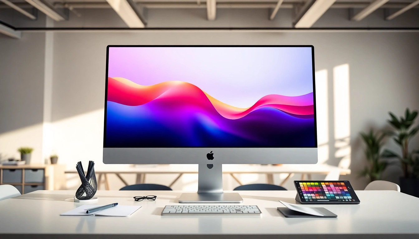 Buy Pro Display XDR showcased on a modern workstation with vibrant colors and sleek design.