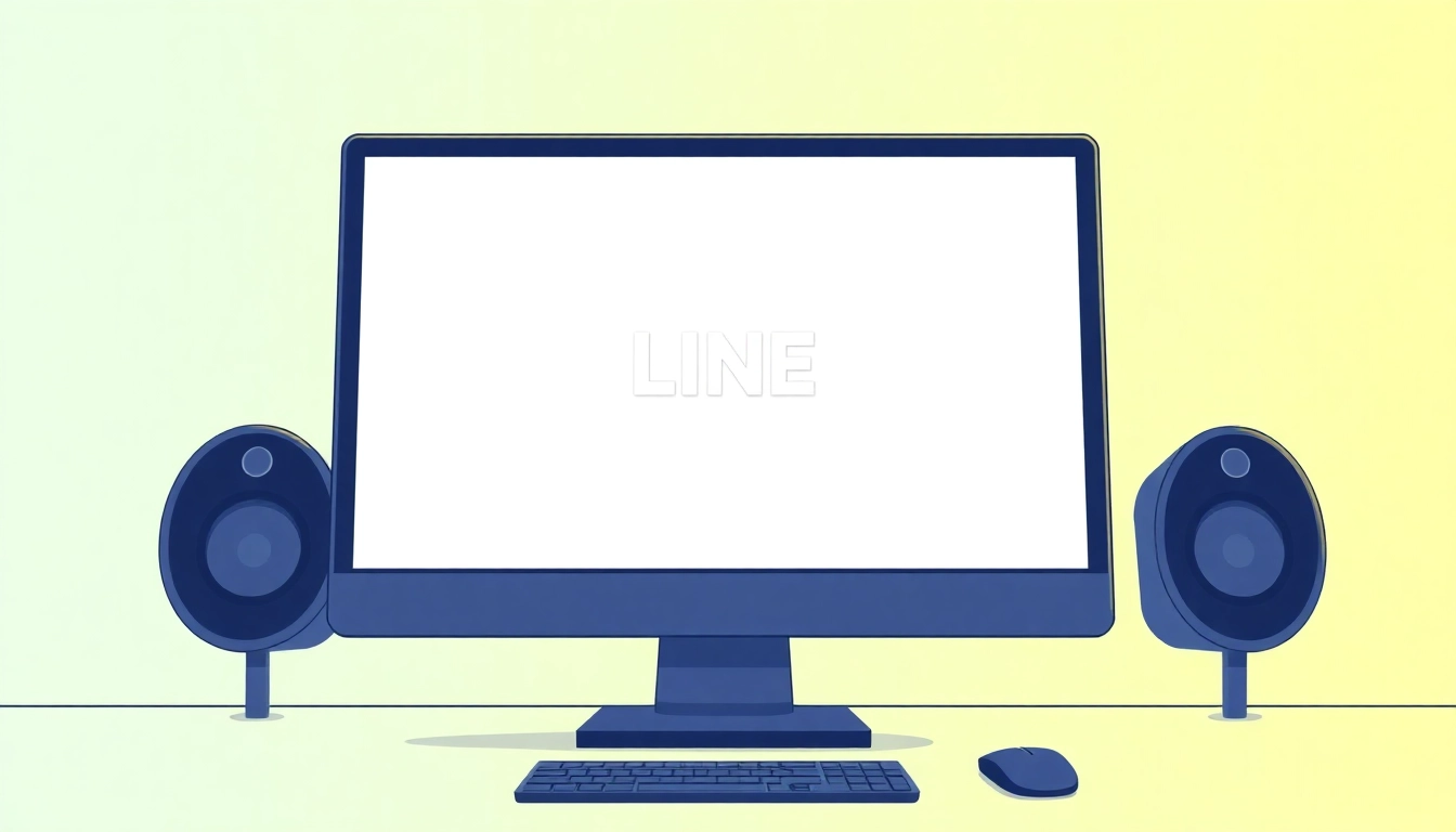 Download the LINE app for PC on a modern computer setup showcasing vibrant colors and user-friendly interface.
