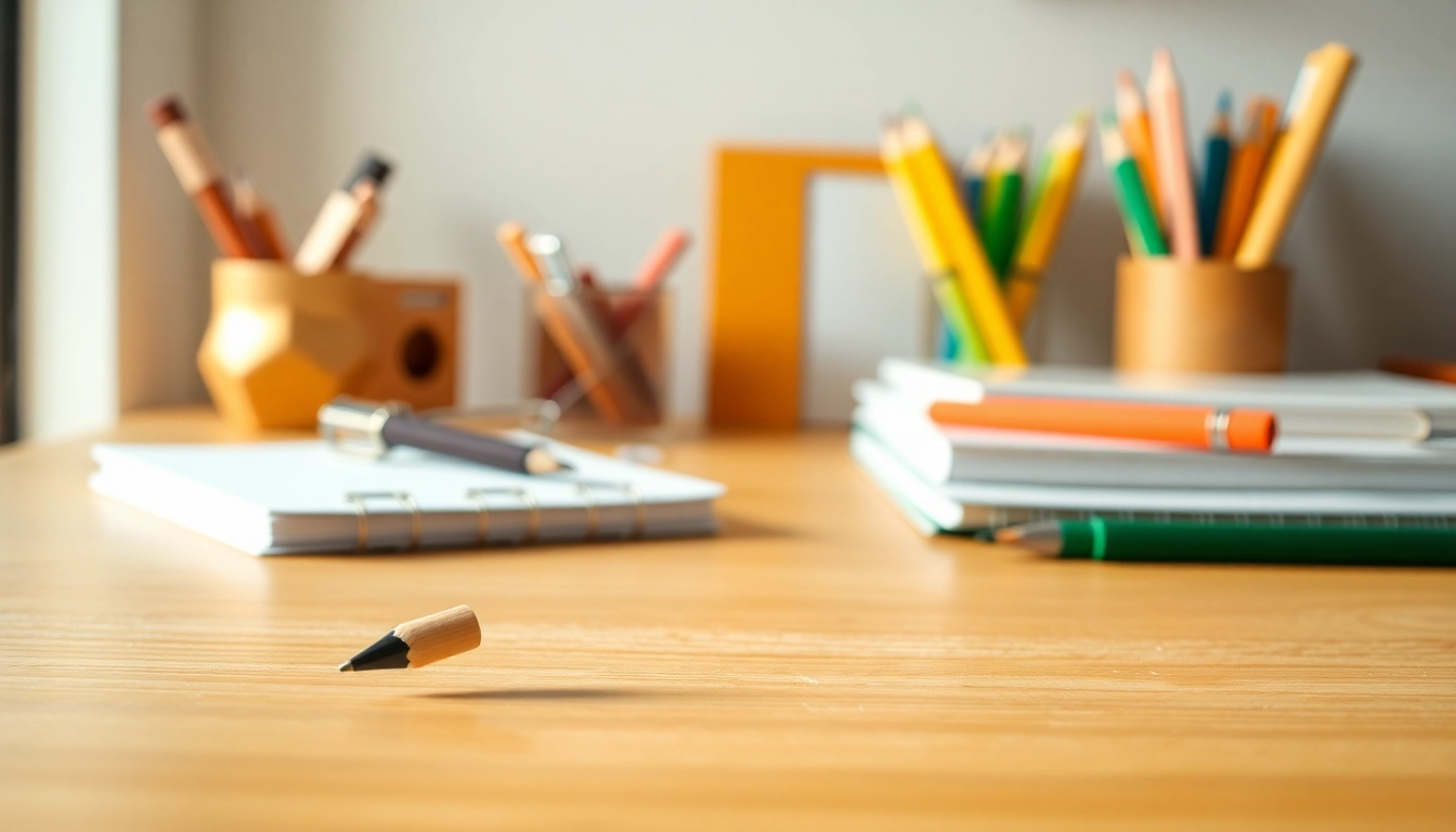 Enhance your writing with an easy grip pencil arranged on a polished desk in a bright workspace.