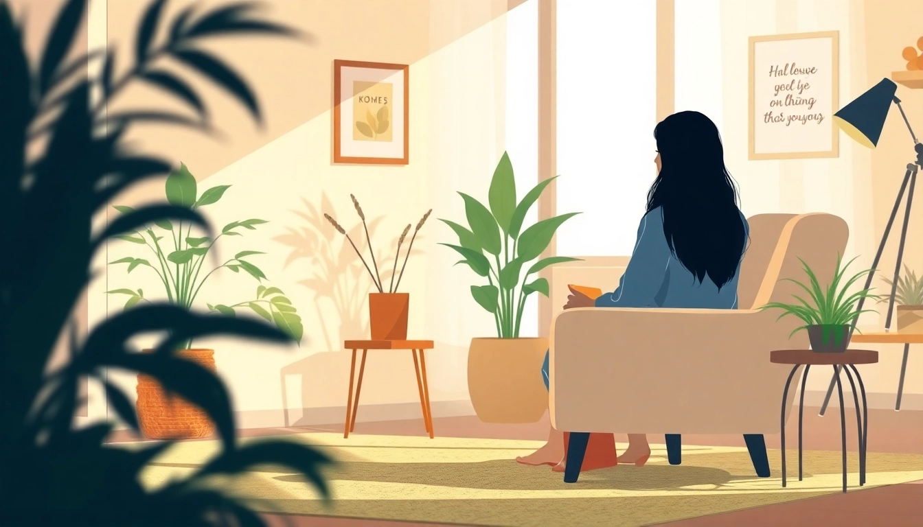 Empathetic therapy session focused on healing trauma in a tranquil, inviting setting.