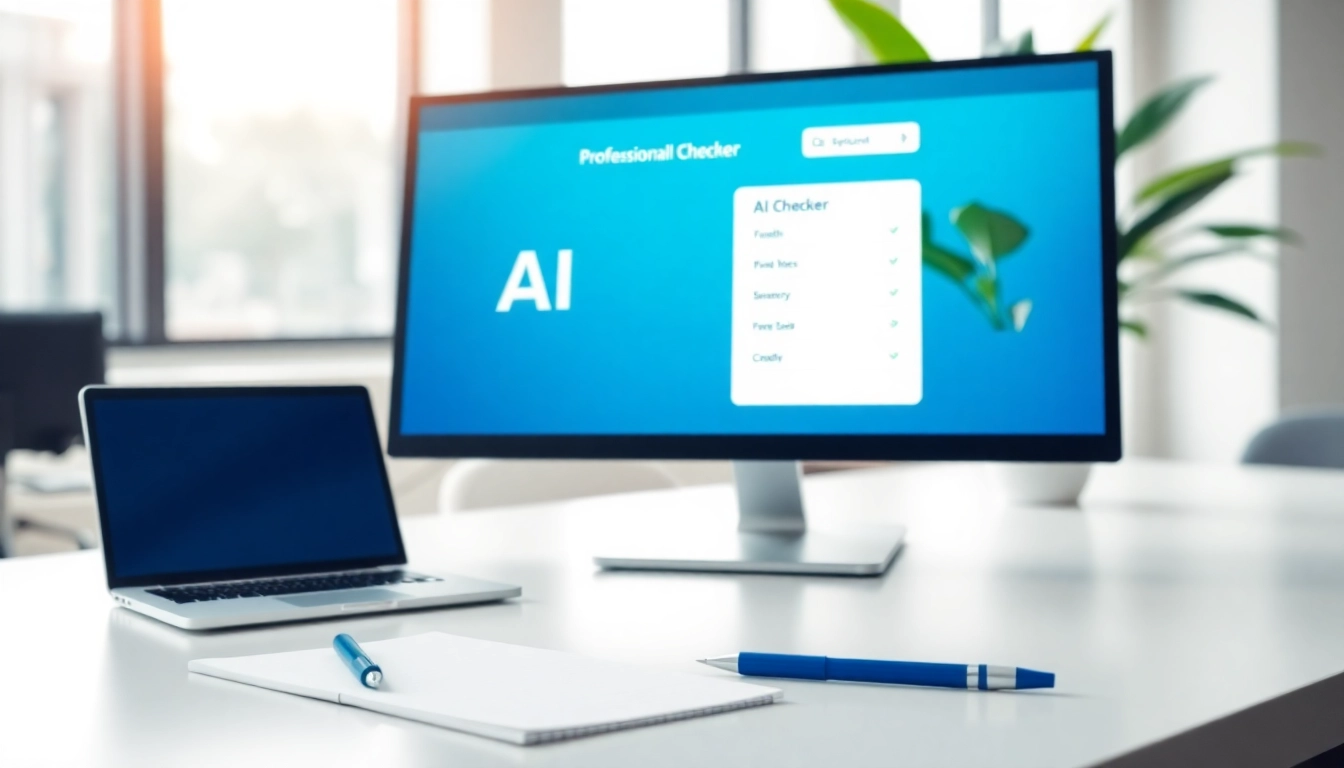 Analyze text with the AI checker tool displayed on a modern computer screen.