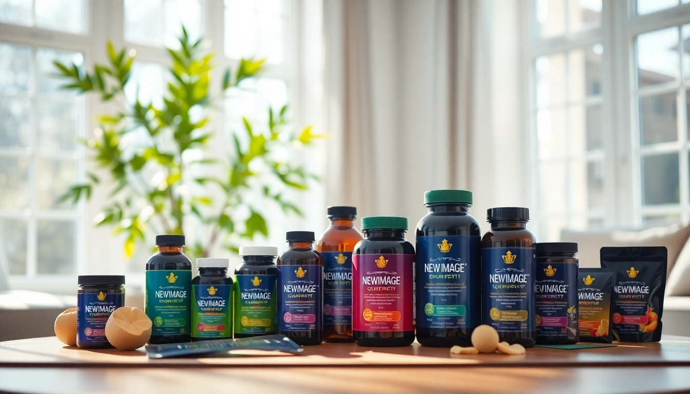 Showcasing New Image™ health products from https://newimage.world/ in a vibrant, wellness-focused setting.
