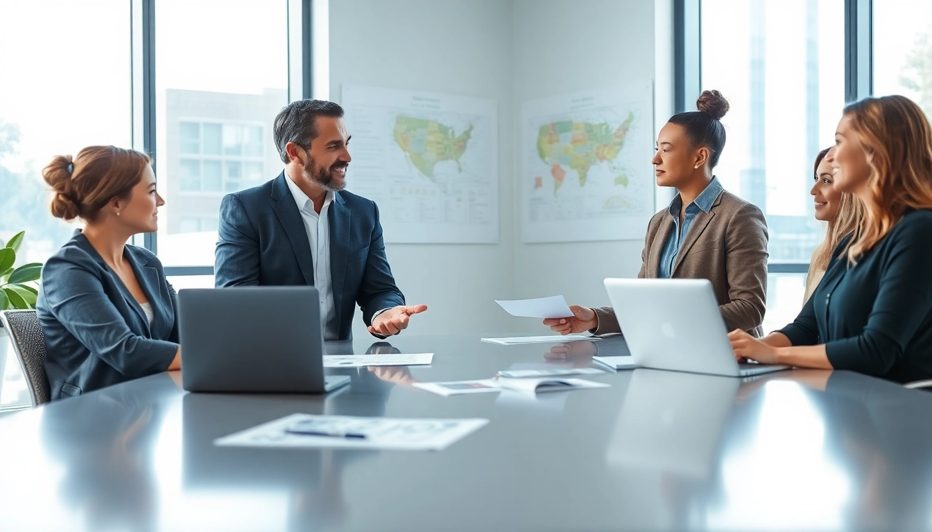 Engaging discussion on International real estate advice with a property expert in a modern office.