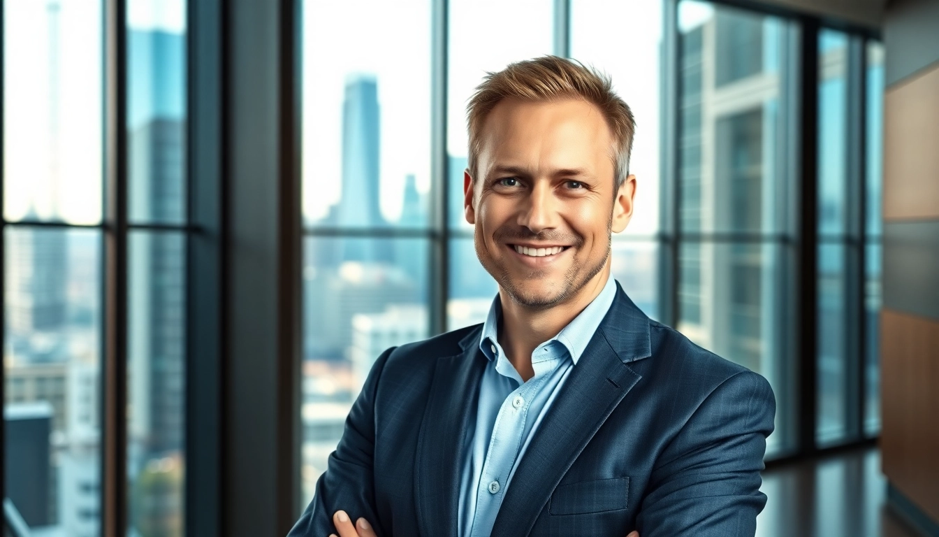 Thomas Schinecker engaging in a confident professional portrait in a modern office.