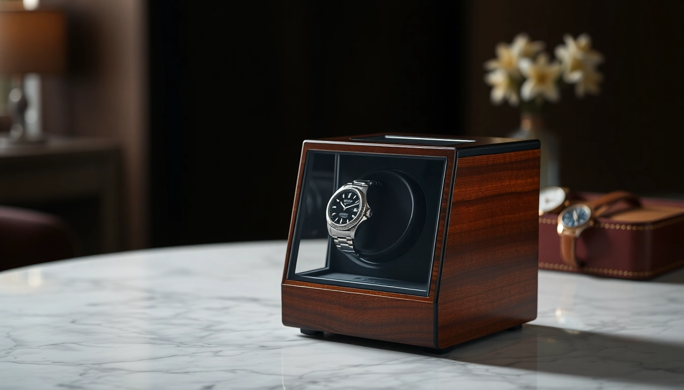 Showcasing an exquisitely designed watch winder for Rolex, highlighting craftsmanship and luxury features.