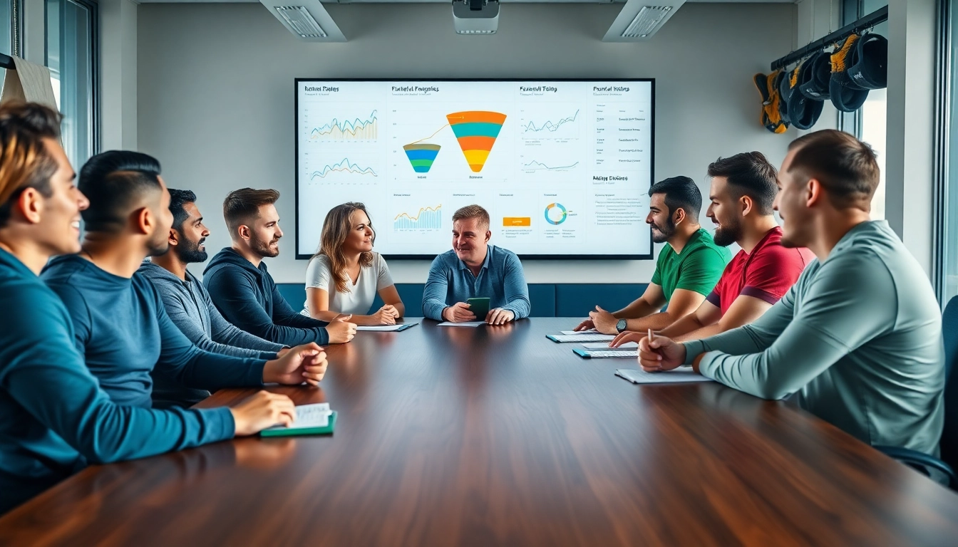 Enhancing Funnels for sports businesses through collaboration in a modern conference room.