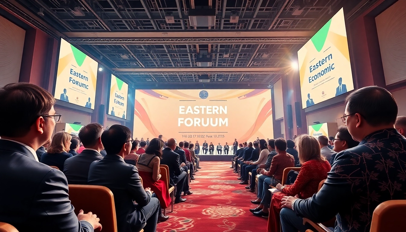 Showcasing the Eastern Economic Forum's vibrant atmosphere, highlighting the media Afrique Russie in impactful discussions and cultural exchange.