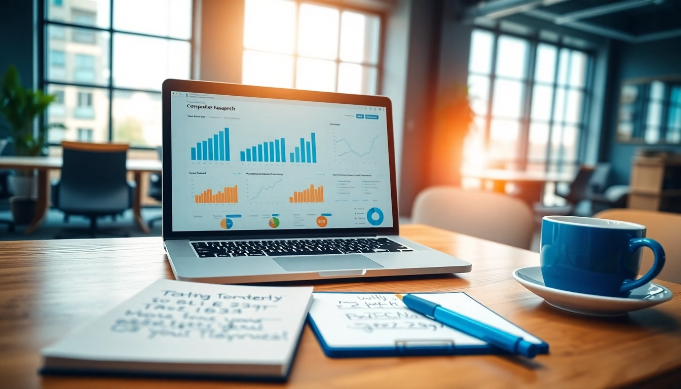 Utilize ai prompts for competitor analysis in a professional workspace environment with analytics tools.