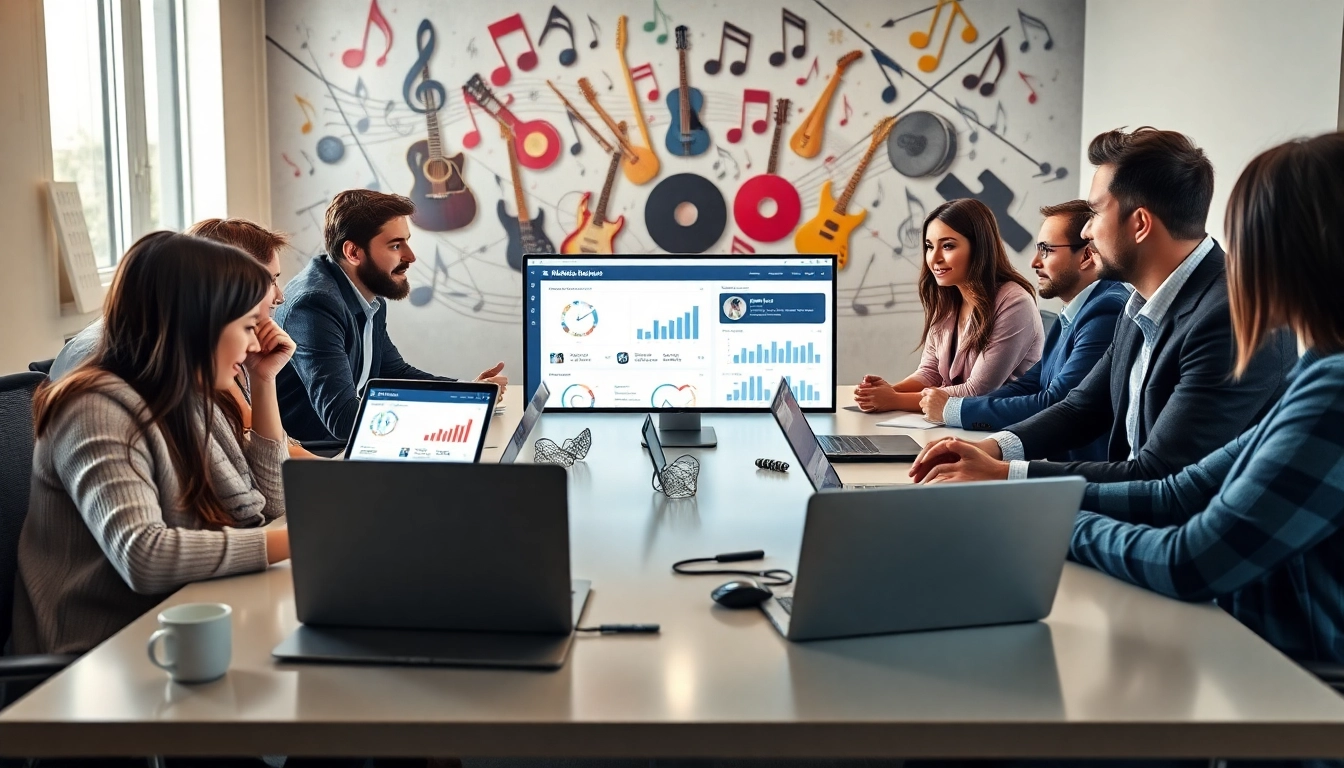 Enhance your music promotion services with a professional marketing team in action.