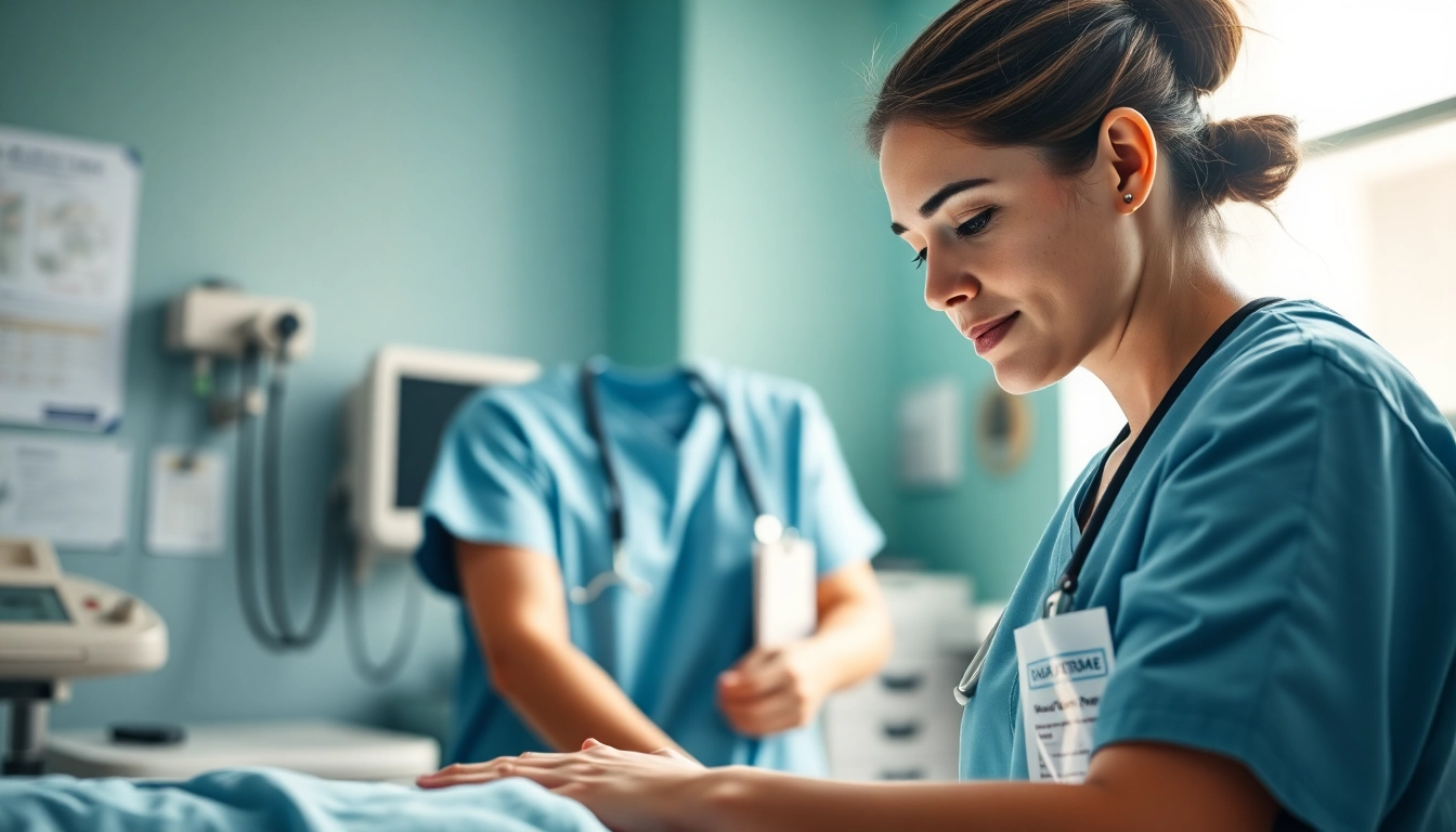 Nurse providing care in a healthcare setting, representing the Alabama Board of Nursing.
