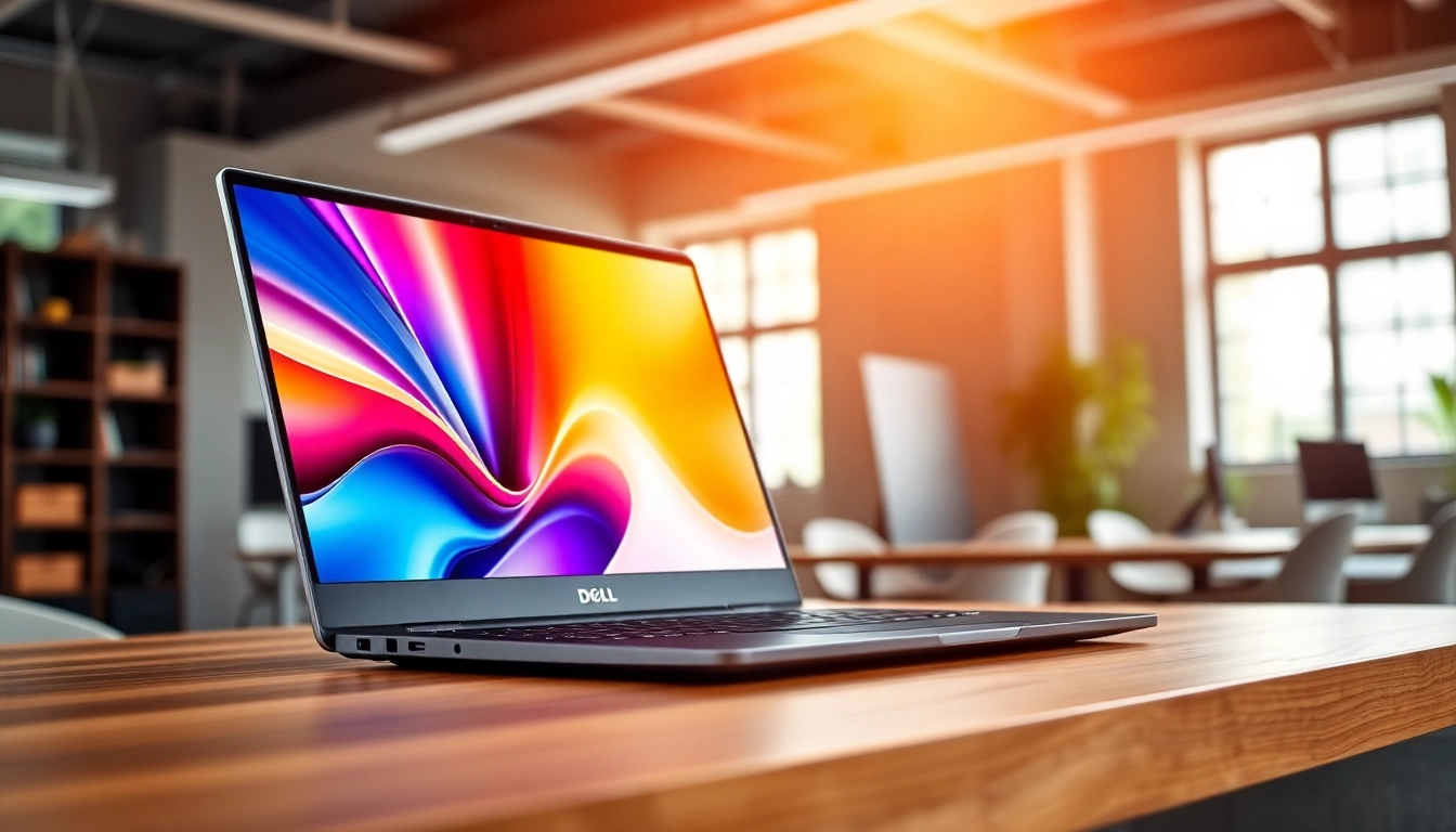 Experience the power of the Dell Laptop in a professional workspace with modern design.