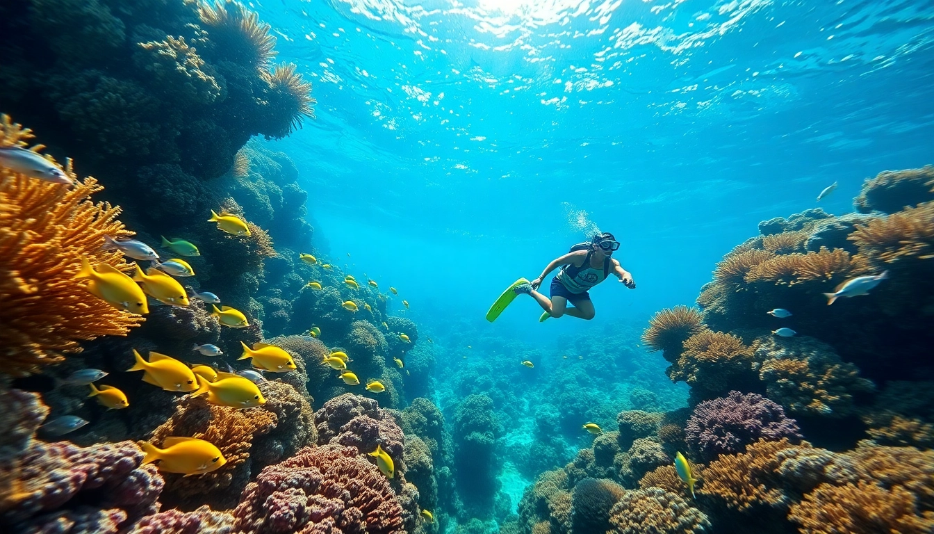 Snorkeler exploring vibrant marine life in Puerto Rico's coral reefs.