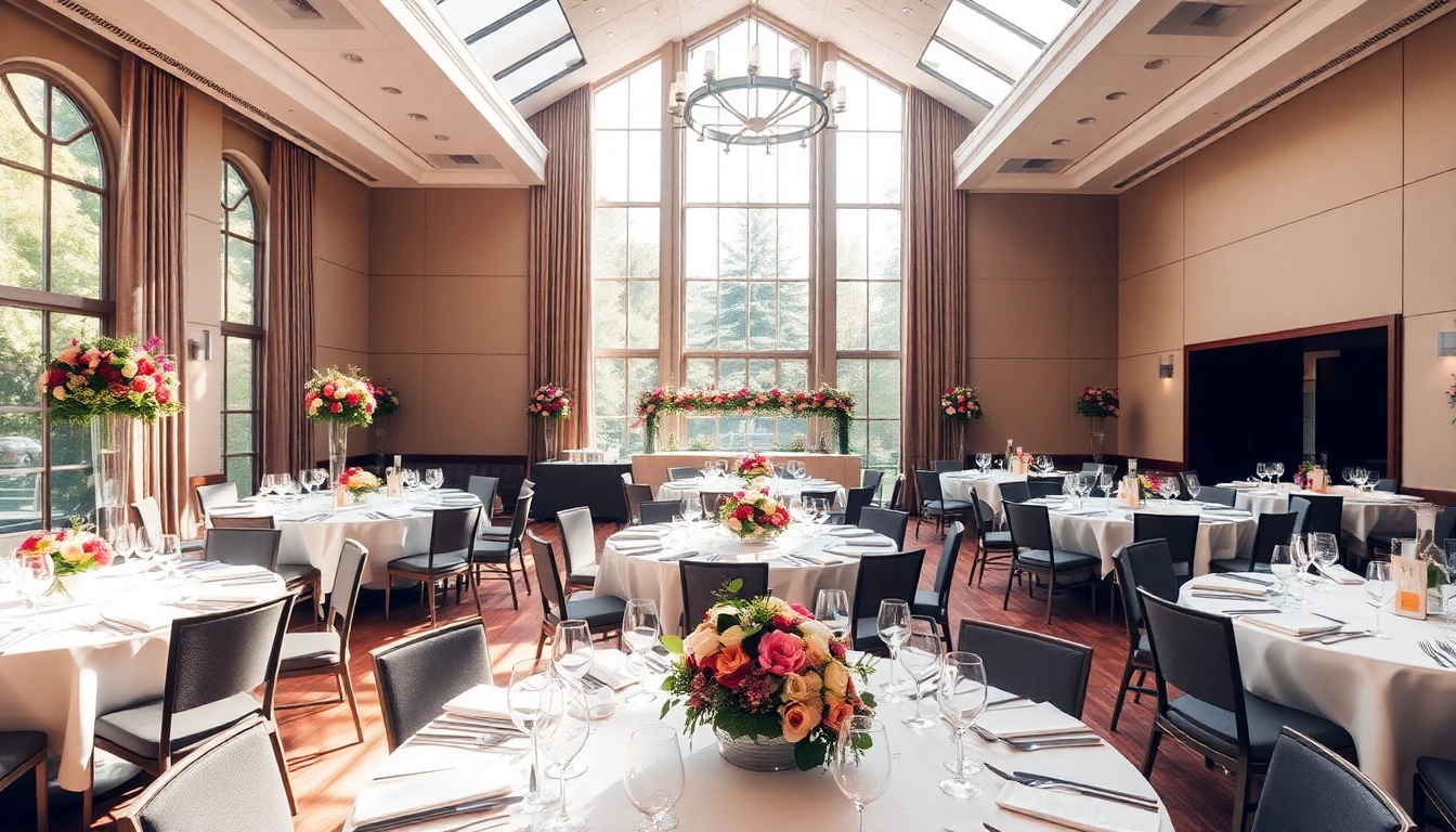 Set up for a celebration at le lieu, showcasing elegant decor and warm atmosphere.