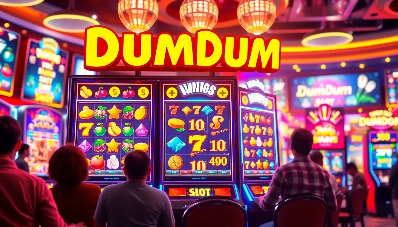 Menangkan hadiah menarik di Dumdum 4D slot dengan mesin slot berwarna-warni di kasino.