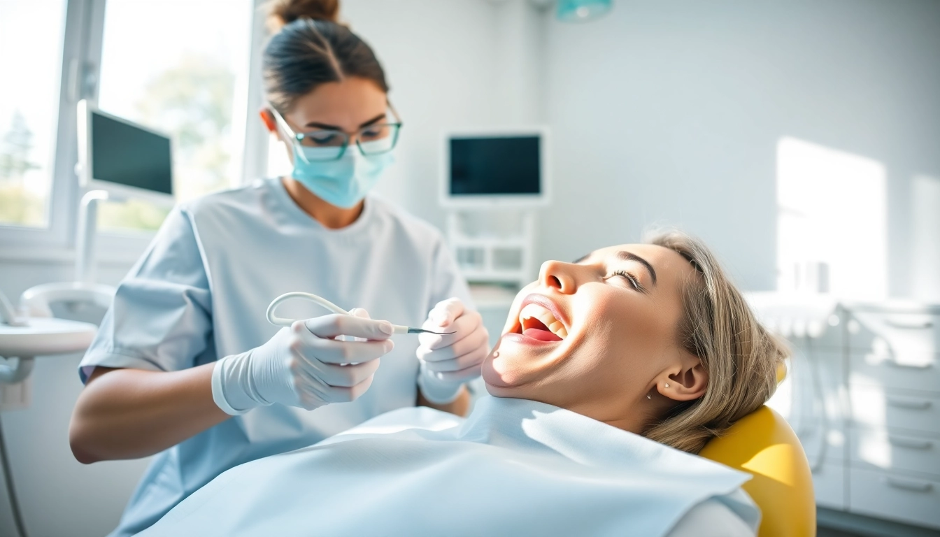 Expert dental cleanings performed by a hygienist ensure optimal oral health in a modern clinic.