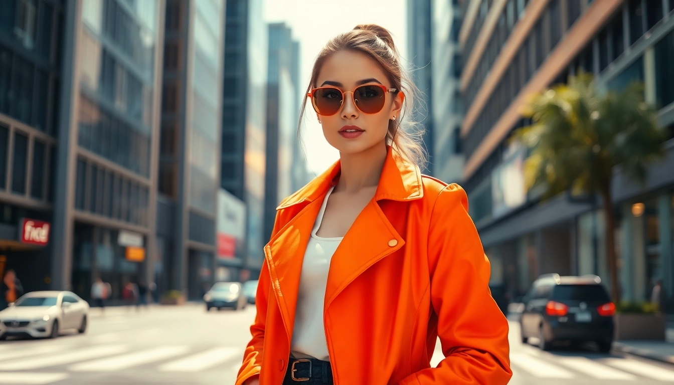Elevate your style with this fashionable jacket women in an urban setting.