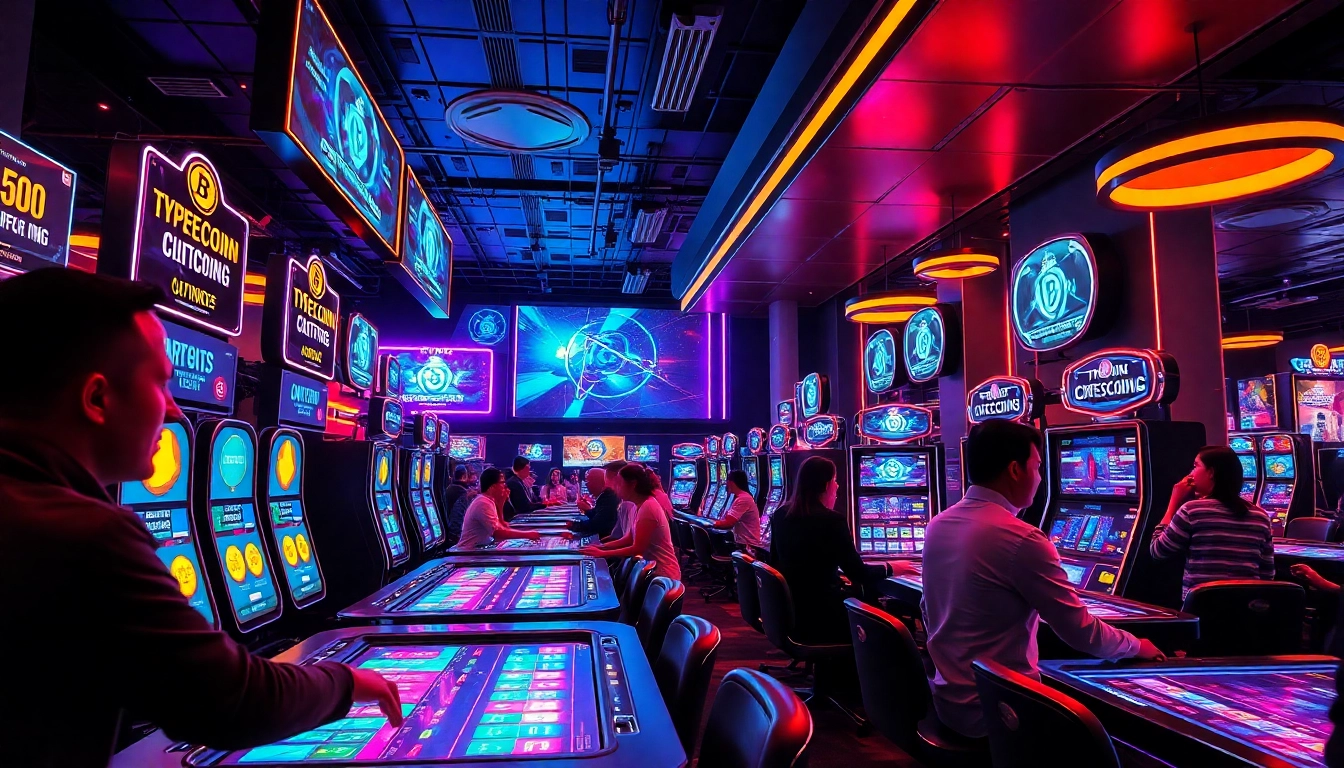 Experience the excitement of Crypto Casinos with vibrant gaming action and engaging players.