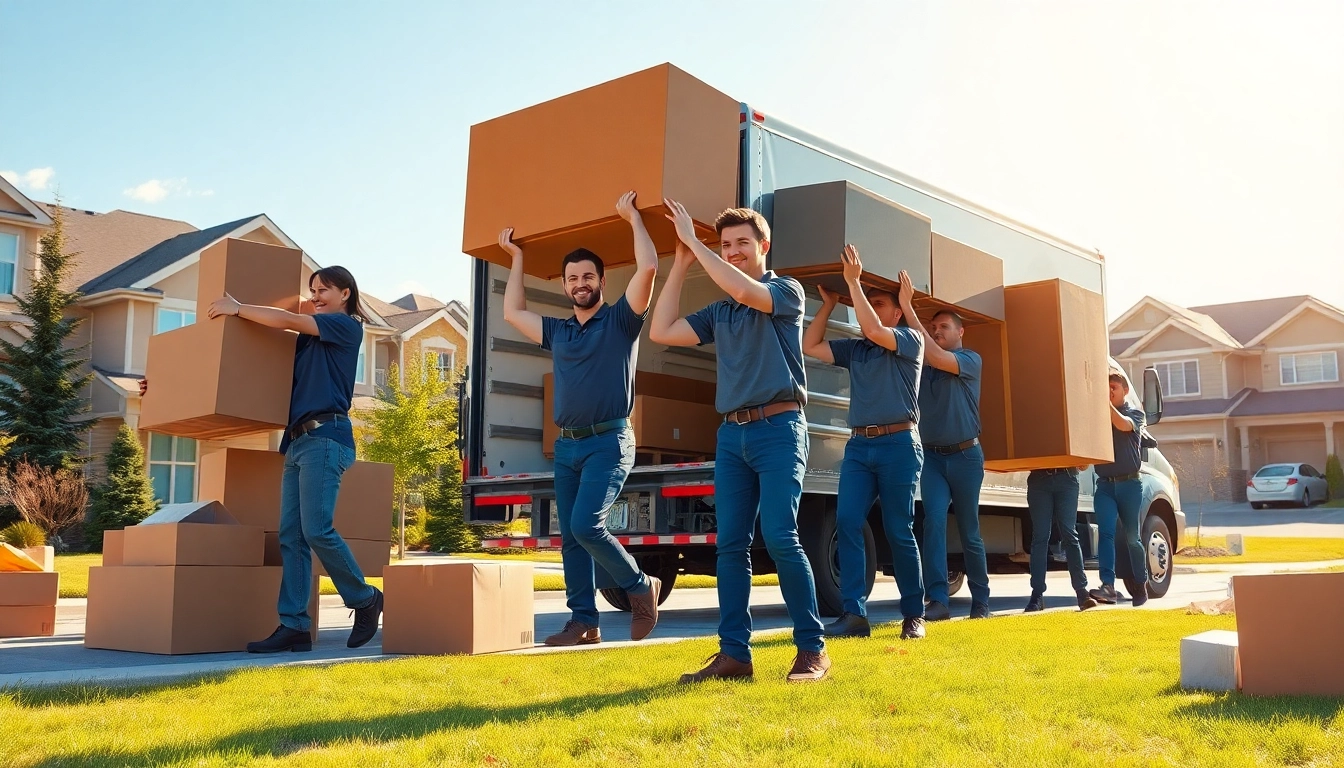 Movers calgary transporting furniture with professionalism and care in a suburban setting.