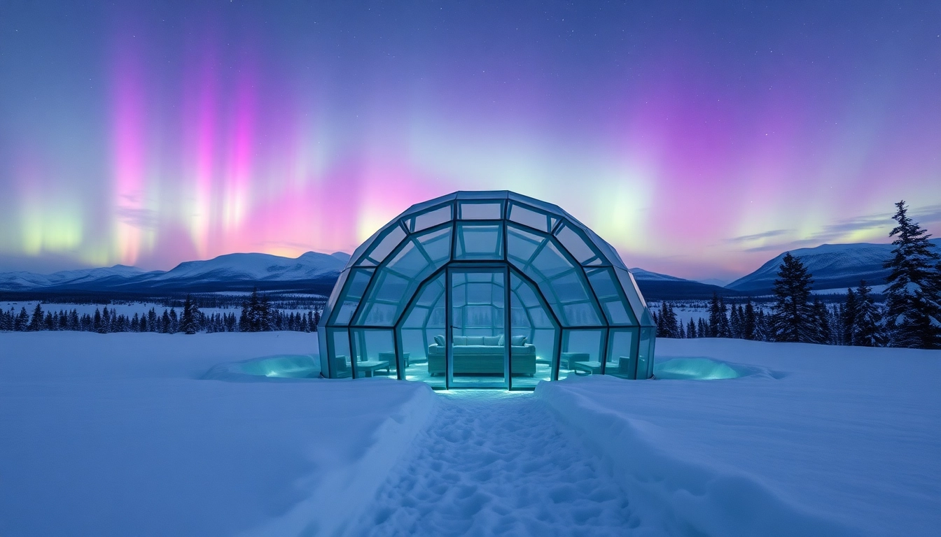 Experience the comfort of a cozy igloo hotel finland under the stunning Northern Lights.