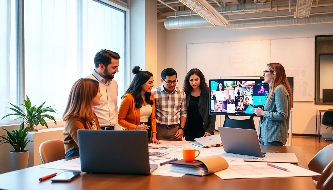 Innovative team focused on kansas city web design in a collaborative office space.