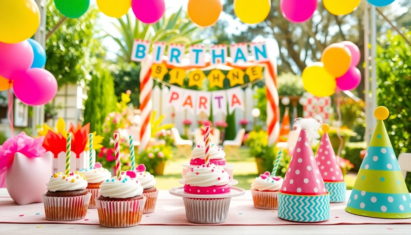 Celebrate a customizable birthday party with vibrant decorations and personalized elements.
