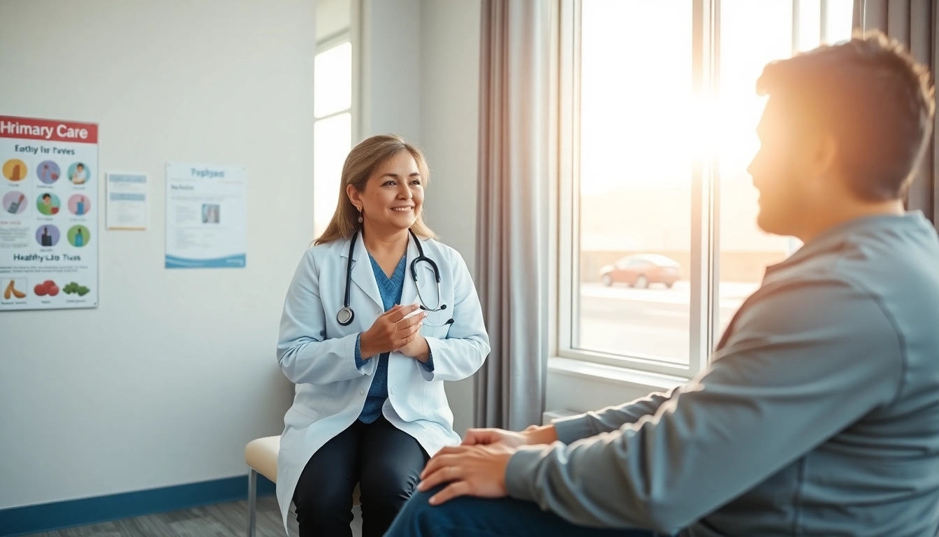 Engaging primary care physician las vegas providing attentive care to a young patient.