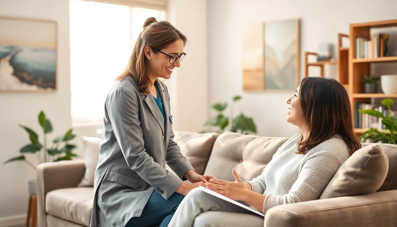 Engaging session with psychologists in dubai in a warm therapy room environment.