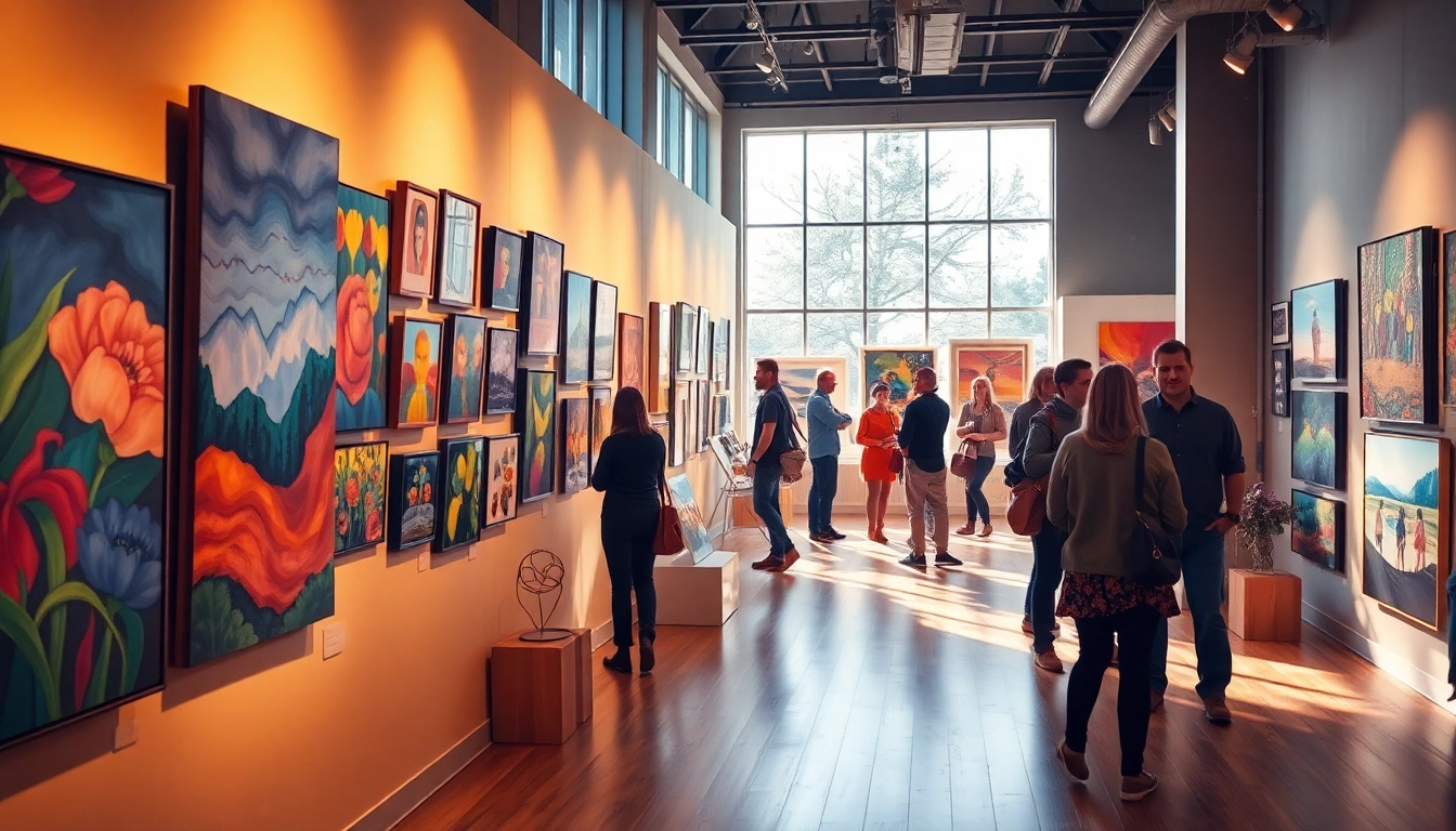 Discover local artists Calgary showcasing their unique artwork in a lively gallery setting.