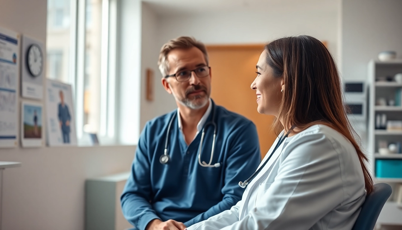 Engaging consultation with Ryon Parker MD showcasing personalized healthcare in a modern clinic.