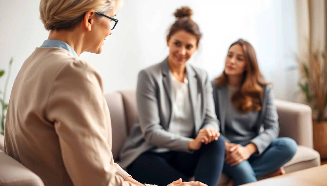 Therapist and client engaged in a warm session dealing with depression.